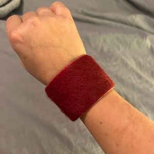 Fuzzy Garnet Cuff